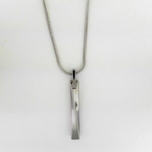 Tungsten White Warped Monolith Chain Necklace