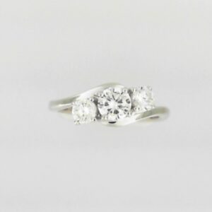 14K White Gold 3-Stone Lab Grown Diamond Semi-Mount Ring