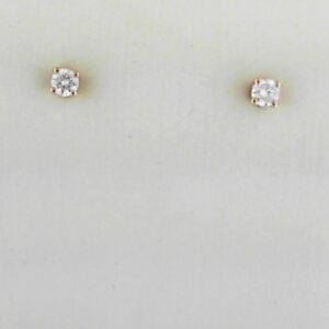 14K Yellow Gold Diamond Stud Earrings