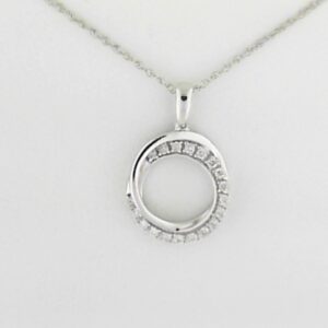 10K White Gold Diamond Pendant