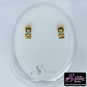 Sparkling Diamond Accented Sterling Silver and Gold Earrings