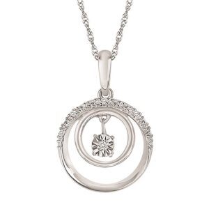 Shimmering Diamond Pendant in Sterling Silver