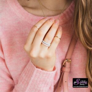 Braided Stackable Silicone Ring Set in Pink Sand and Misty Grey