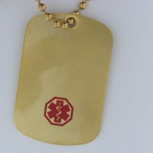 Stainless Steel Medical ID Dog Tag on Chain