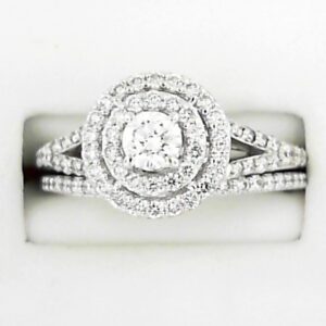14K White Gold Lab Grown Diamond Semi-Mount Wedding Ring