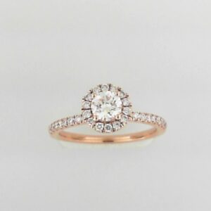 Elegant 14K Rose Gold Semi-Mount Engagement Ring with Lab Grown Diamonds
