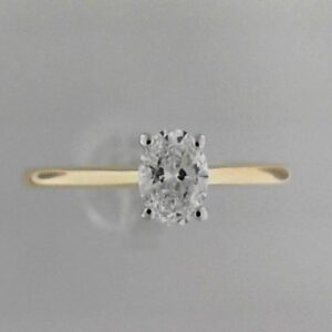 14 Karat Yellow Gold 0.50ct Oval Lab Grown Diamond Diamond Engagement Ring Ring