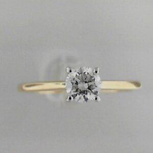 14K Yellow Gold Solitaire Ring with .50ct Round Lab Grown Diamond
