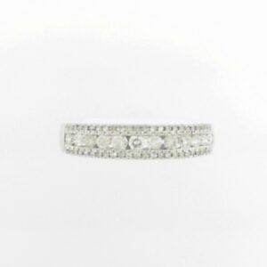 14K White Gold Diamond Band with 0.50 Carat Total Weight