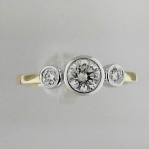 10K Yellow Gold Lab Grown Diamond Three Stone Ring