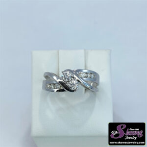 14K White Gold Diamond Two-Stone Ring