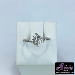 14K White Gold Diamond Two-Stone Ring