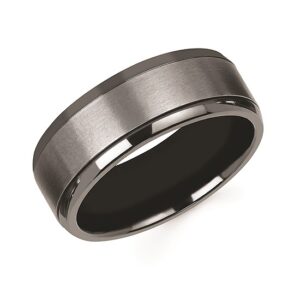 Tantalum 8mm Band with Black Zirconium, Size 11.5