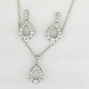 Sterling Silver Lab Grown Diamond Pendant and Earrings Set