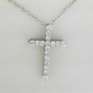 Sterling Silver Lab Grown Diamond Cross Pendant