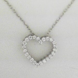 Elegant Sterling Silver Lab Grown Diamond Heart Pendant