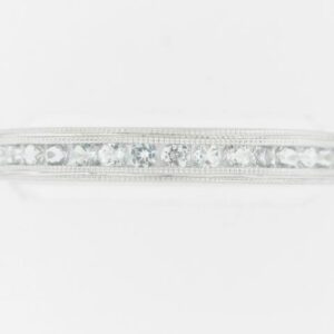 10K White Gold Aquamarine Stackable Ring