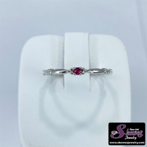 Elegant 10K White Gold Ruby Ring