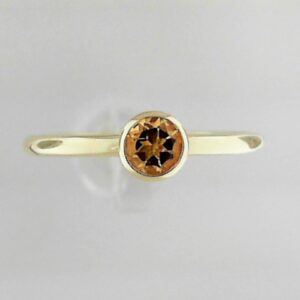 10K Yellow Gold 4mm Citrine Bezel Ring