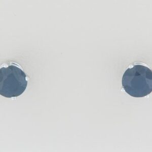14K White Gold Sapphire Stud Earrings