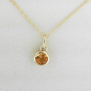 10K Yellow Gold 4mm Citrine Pendant