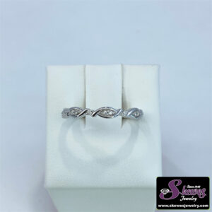 10K White Gold Diamond Stackable Ring