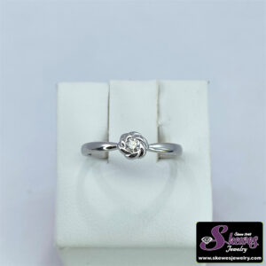 Elegant Sterling Silver Promise Ring with Diamond Accent