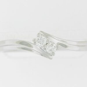 10K White Gold Two-Stone Diamond Fashion Ring