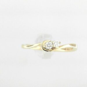 10K Yellow Gold Fashion Ring with Two Round Diamonds