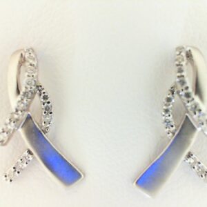14K White Gold Diamond Stud Earrings