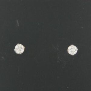 14K White Gold Diamond Stud Earrings