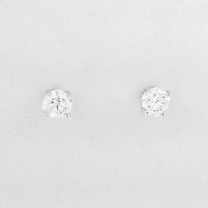 14K White Gold 1.00 Carat Diamond Stud Earrings