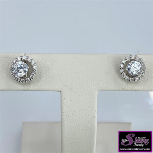 14K White Gold Diamond Earring Jackets