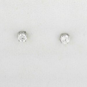 14K White Gold Natural Diamond Stud Earrings, 0.33 Carats
