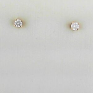 14K Yellow Gold Diamond Stud Earrings