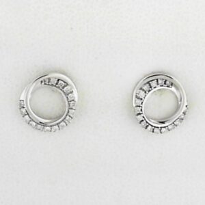 10K White Gold Diamond Stud Earrings