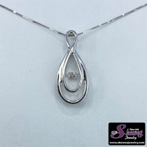 Elegant 14K White Gold Gemstone Pendant