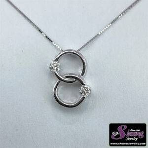 14K White Gold Diamond Brides Pendant