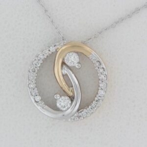 14K Two-Tone Diamond Pendant