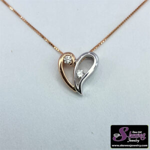 Elegant 14K Two-Tone Diamond Pendant