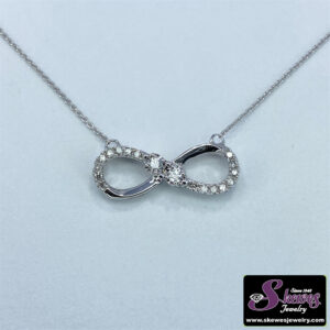 10K White Gold Diamond Infinity Pendant