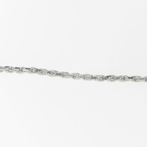 14K White Gold Chinese Rope Chain Necklace, 18 Inches