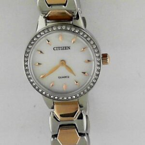 Two-Tone Stainless Steel Quartz Watch with Crystals