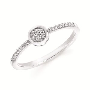 Elegant Sterling Silver Diamond Ring