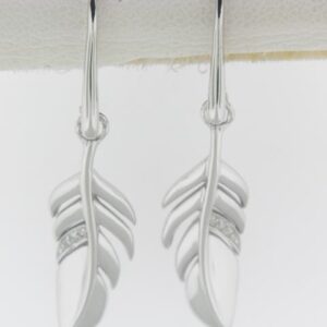 Sterling Silver Bentelli Earrings with Diamond Accents