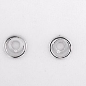 Stainless Steel White Diamond Stud Earrings