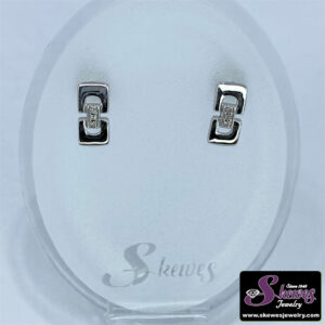 Elegant Sterling Silver Earrings with Sparkling Diamonds