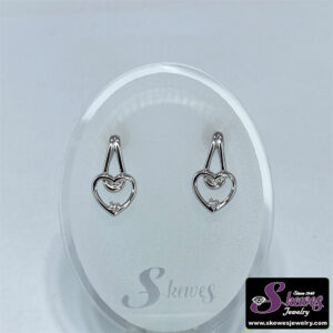 Elegant Sterling Silver Diamond Earrings