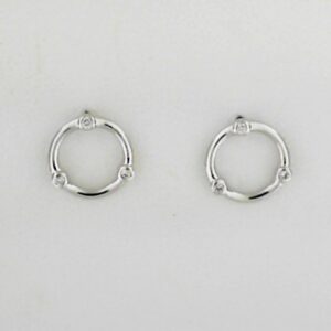 Sparkling Diamond Accented Sterling Silver Earrings