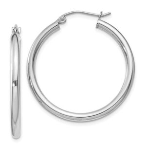 Classic Sterling Silver 2.5mm Round Hoop Earrings